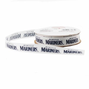 Offray MLB Seattle Mariners Fabric Ribbon, 5/8-Inch by 9-Feet, Licensed by Offray
