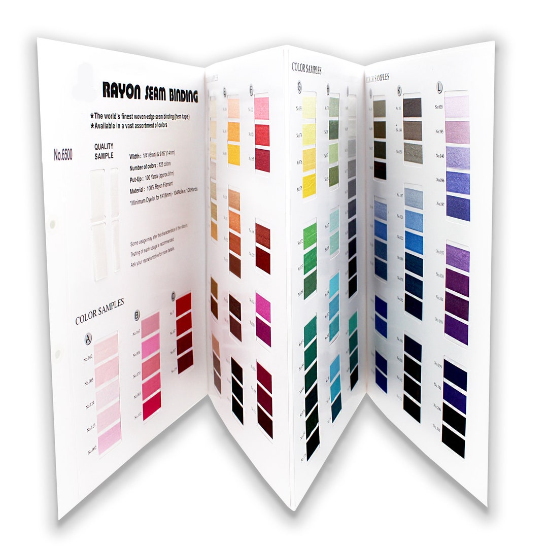 New Seam Binding Rayon Ribbon 2.0 Color Card by Zipperstop Etsy