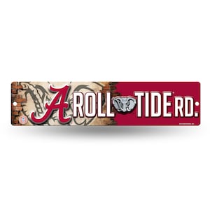 Alabama Crimson Tide Plastic Street Sign - Licensed By Rico