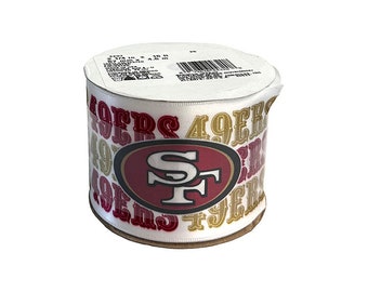 2.5インチ NFL サンフランシスコ 49ers リボン、ライセンス取得済み Offray リボン