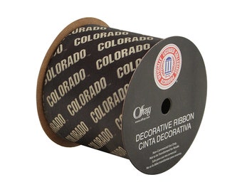 Cinta de Colorado Buffs de 2,5", licencia de Offray - 9 pies / Universidad de Colorado Buffaloes