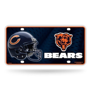 Targa in metallo NFL dei Chicago Bears, con licenza Rico