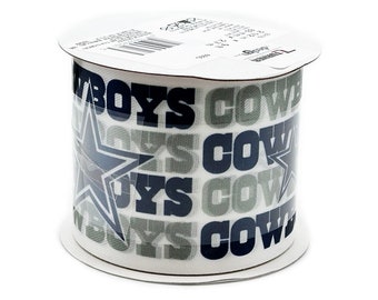 Nastro NFL Dallas Cowboys da 2,5", nastro Offray NFL con licenza