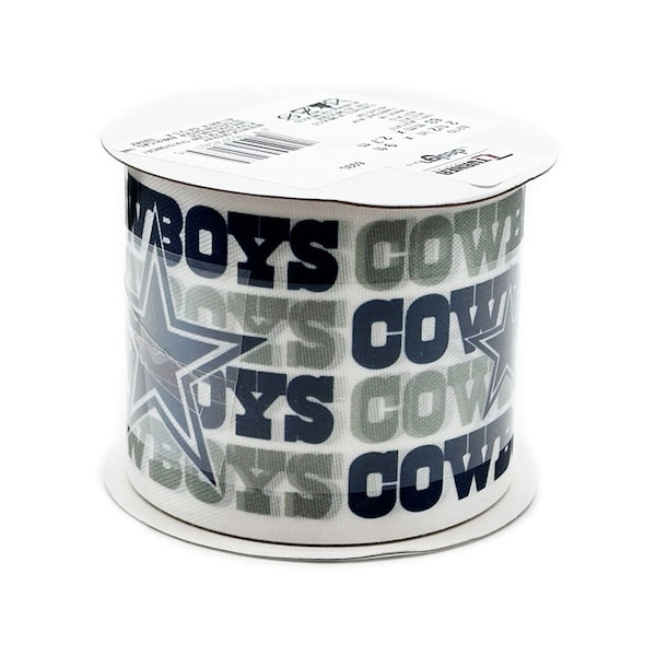 2.5" NFL Dallas Cowboys Ribbon, Licensed NFL Offray Ribbon