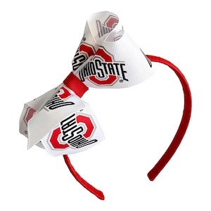 Ohio State Wrapped Headband With Junior Bow - One Size Fits All - Officially Licensed