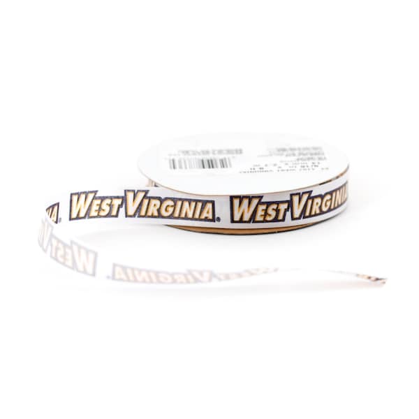 9/16" West Virginia University Mountaineers Ribbon, Licensed by Offray - 9 FEET
