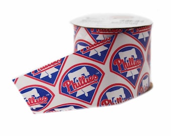 Offray MLB Philadelphia Phillies Fabric Ribbon, 2-1/2-Inch by 9-Feet, Licensed by Offray