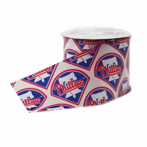Offray MLB Philadelphia Phillies Fabric Ribbon, 2-1/2-Inch by 9-Feet, Licensed by Offray