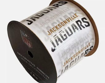 2.5" NFL Jacksonville Jaguars Ribbon, 9 foot spool Licensed by Offray
