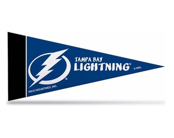 Tampa Bay Lightning Licensed Felt NHL Mini Pennants, 4" x 9" - Licensed by Rico
