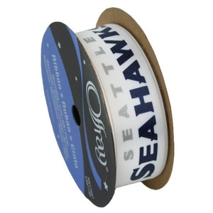 NFL Seattle Seahawks ribbon, 7/8&quot;, 9 feet , Licensed by Offray