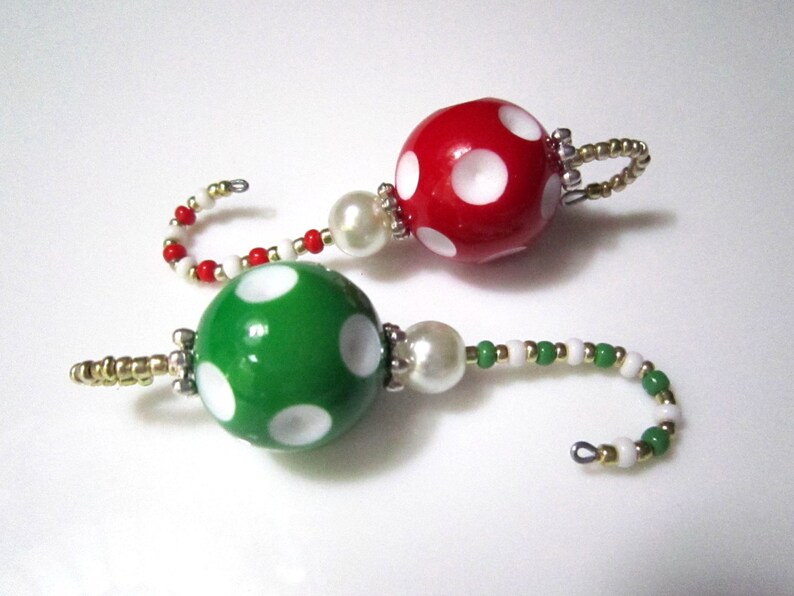 Beaded Christmas Ornament Hooks with Festive Chunky Beads Etsy