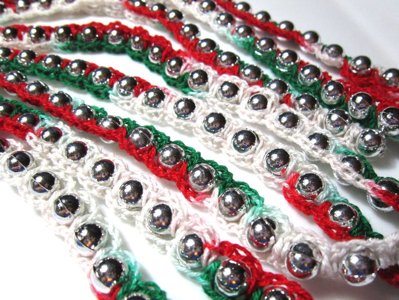 ON SALE 33% OFF Crocheted Bead Christmas Tree Garland with | Etsy