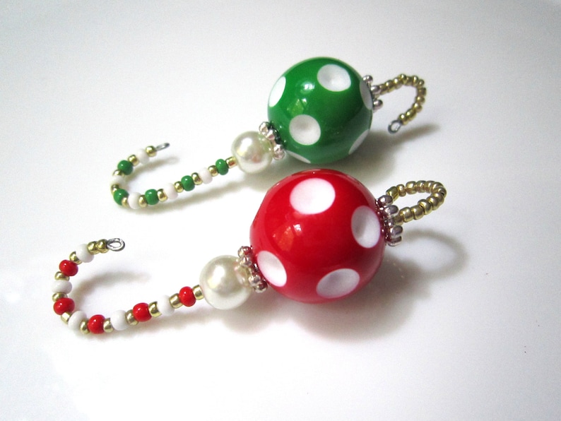 Beaded Christmas Ornament Hooks with Festive Chunky Beads Etsy