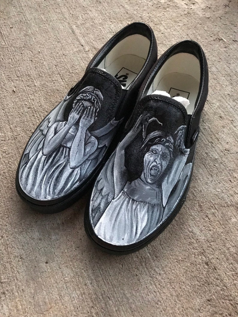 Weeping Angel Painted Shoes | Etsy