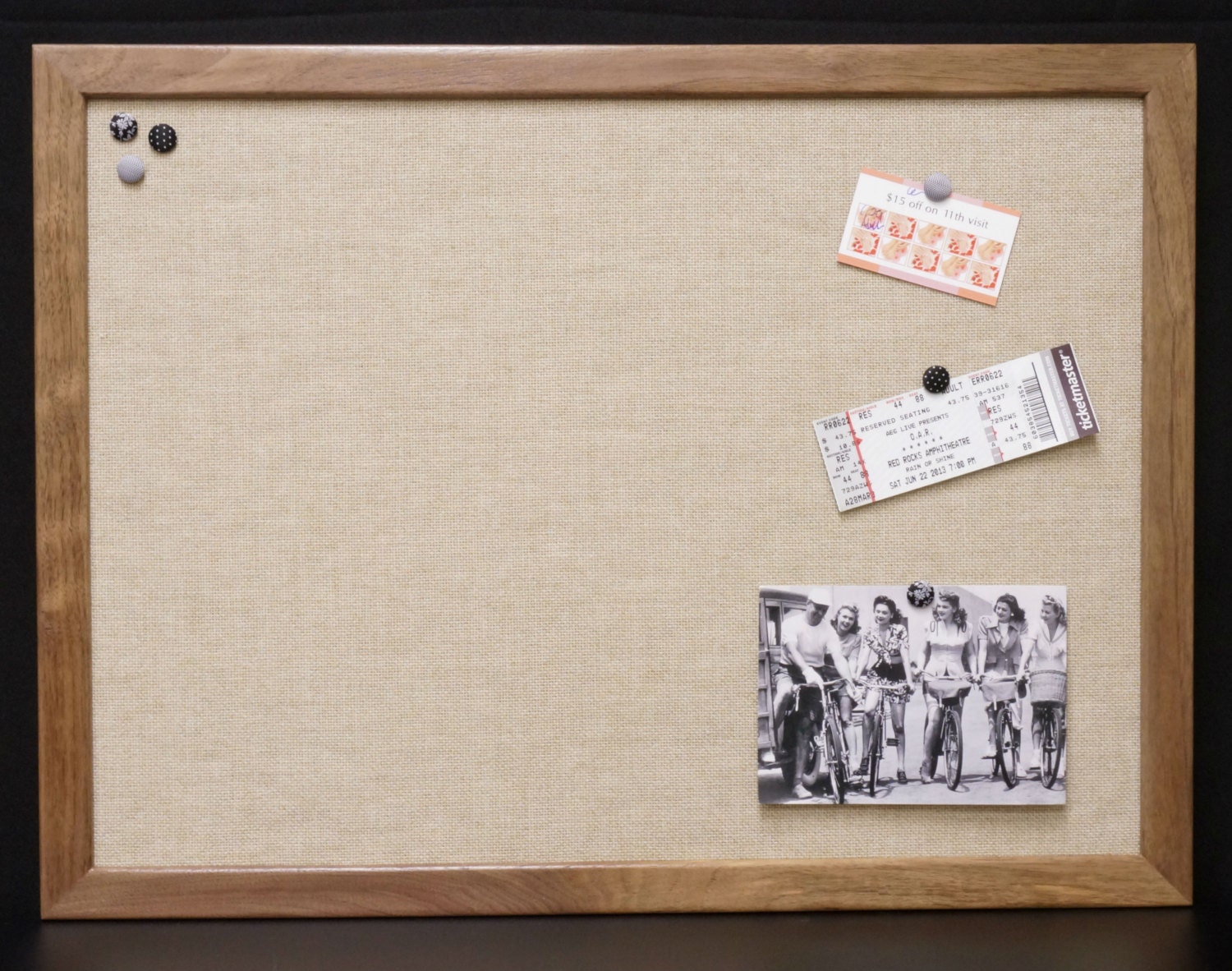 Large Framed Fabric Bulletin Board Burlap Board Wood Frame