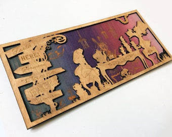 Alice in Wonderland Wall Art 3D Layered Wooden Picture