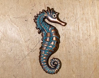 Set of 6 Sea Life Sea Horse Drawer Pull, Cabinet knob Nautical Hardware 4 colors available