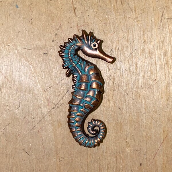 Set of 6 Sea Life Sea Horse Drawer Pull, Cabinet knob Nautical Hardware 4 colors available