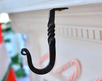 Mantel Hook / Kitchen Key Hook / JHook / Fireplace / Planter Hanger / 3 inch / Rustic 3" / Unique Gift / Around the House / Home Decor