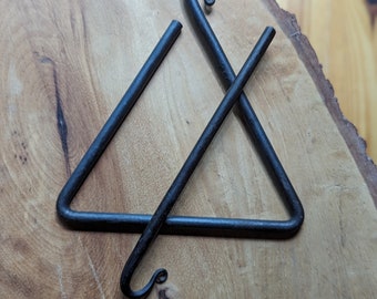 Dinner Bell Triangle / Hand Forged / Outdoors Gift / Grill Master Gift / Rustic / Country Living / Hand Made / Patio Decor / Housewarming