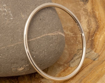 Eden 3 - Handmade Sterling Silver Bangle: Hallmarked Solid Silver Bracelet