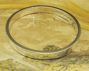 Zennor 8 Handmade Heavy Sterling Silver Bangle: Chunky Hallmarked Bracelet