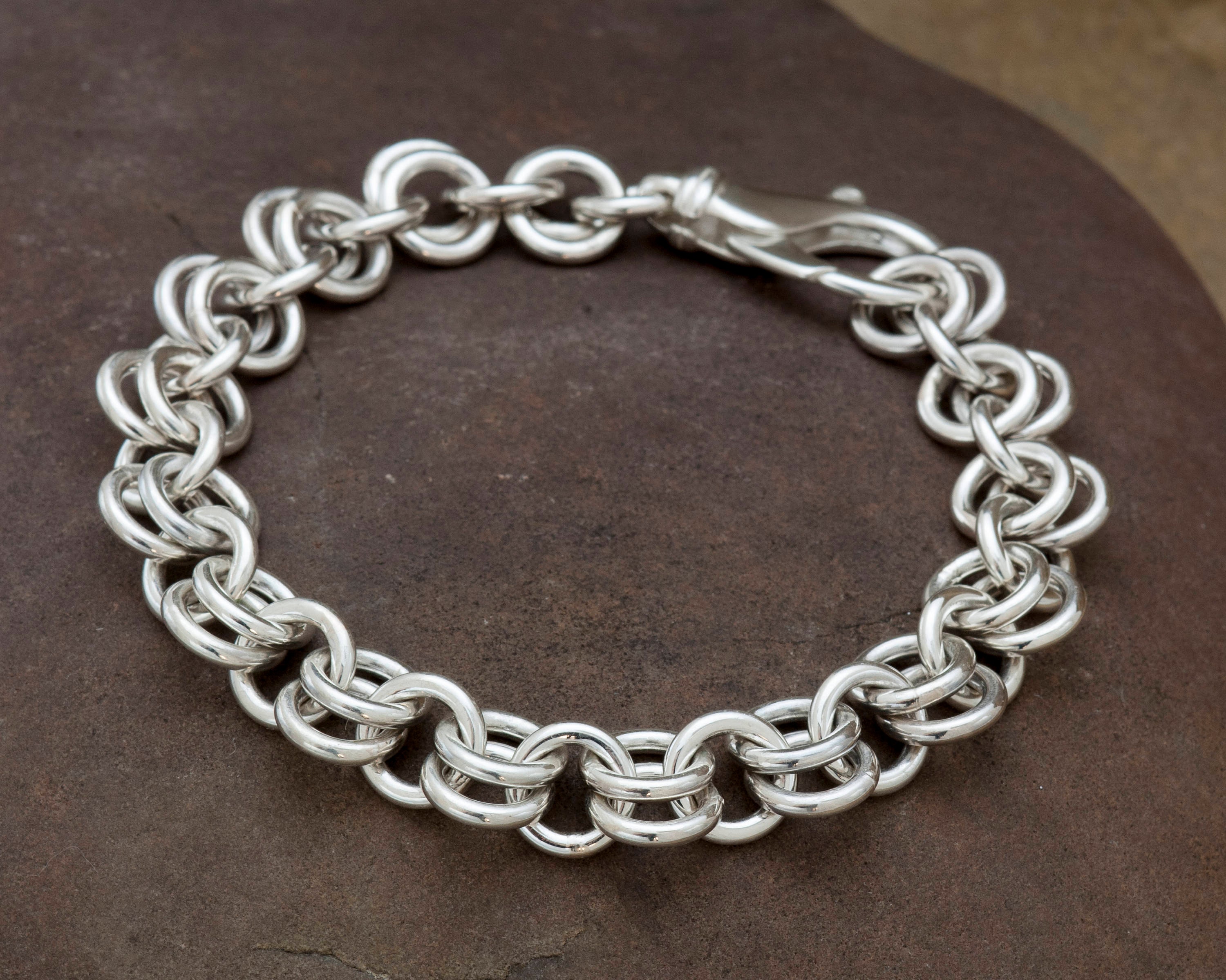 Ladies Chain Link Heavy Solid Silver Bracelet Mens Handmade | Etsy UK