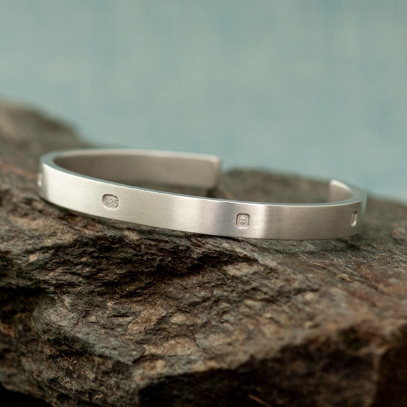 Zennor 8 Heavy Cuff Solid Silver Bracelet, Handmade Chunky Zennor 8 Heavy Cuff Solid Silver Bracelet, Handmade Chunky