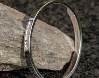 Zennor 6 Handmade Chunky Silver Bangle: Outside Hallmarked Sterling Silver - London, 6mm Wide
