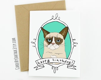 grumpy cat card etsy