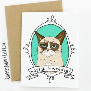 Cartão de aniversário engraçado para gato mal-humorado: Tenha um dia terrível