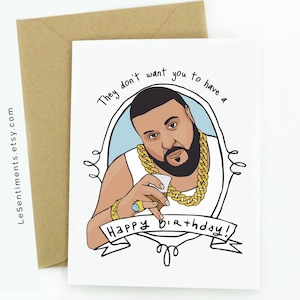 Cartão de aniversário engraçado do DJ Khaled - Cartão de aniversário - DJ Khaled - Cartão de feliz aniversário - Cartões de hip hop