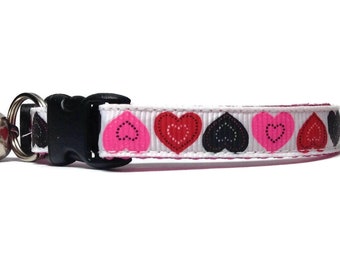 Cat Collar, Valentine Cat Collar, Pink Cat Collar, Cat Collar Heart, Breakaway Cat Collar, Valentine Dog Collar, Puppy Collar, Kitten Collar