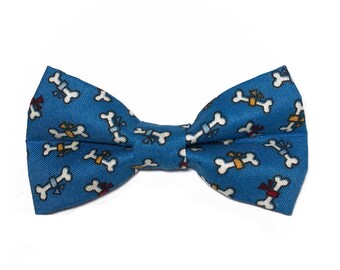 Blue Bow Tie Dog, Small Dog Bow Tie, Trendy Dog Accessories, Dog Bow Tie for Collar, chihuahua bow tie, Pomeranian gift, cat gifts for cats