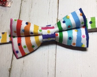 Cat Collar and Bow Tie, Cat Gift Set, Breakaway Cat Collar with Bell, Gift for Cat Lovers, Dog Bow Tie Collar, Rainbow Cat Collar