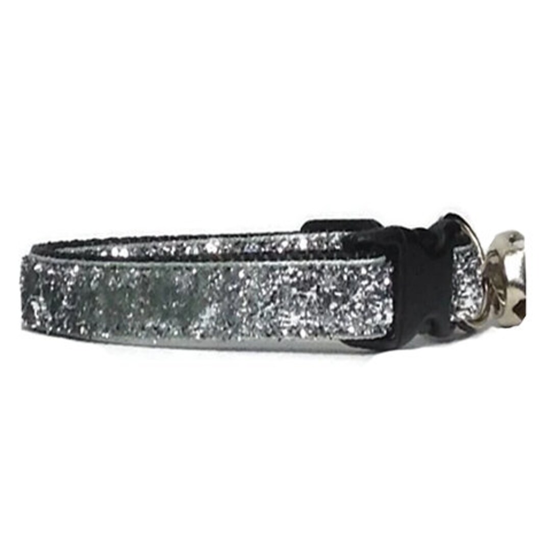 Silver Cat Collar, Bling Cat Collar, Sparkle Dog Collar, Cute Cat
