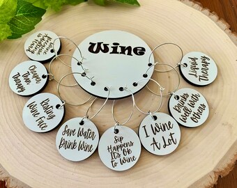 Funny Wine Charms, Wine Glass Charm Set, Hostess Gift Ideas, Mom Gift Ideas Christmas, Wine Gifts for Women, Wine Lover Stocking Stuffer