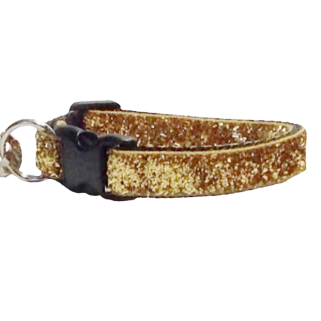 Sparkle Cat Collar Gold, Bling Cat Collar, Kitten Collar Breakaway
