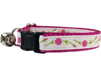 Pink Cat Collar, Daisy Cat Collar, Kitten Collar Breakaway, Floral Dog Collar, New Kitten Gifts, Teacup Dog Collar Girl, Dog Gifts for Dogs