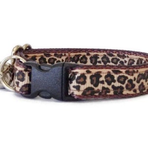 Leopard Print Cat Collar: Brown, Breakaway Buckle, with Bell