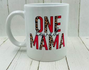 one loved mama mom coffee mug, mom birthday gift from daughter, coffer lover gift for her, leopard print mug, expecting mom gift, tea mug