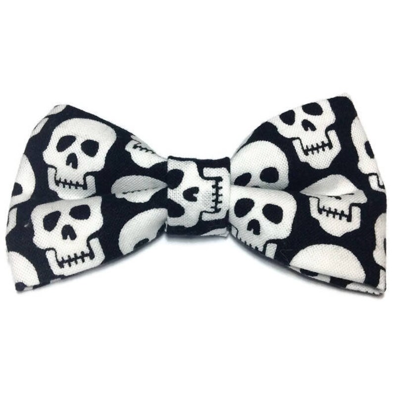 Skeleton Cat Bow Tie / Skull Bow Tie / Black White Bow Tie / Etsy