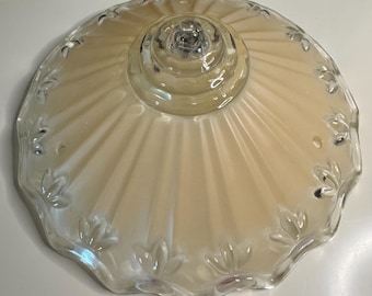Glass ceiling fixture/shade peach color