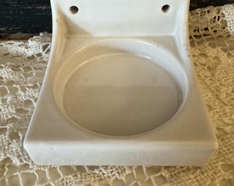 Vintage porcelain wall hanging glass holder