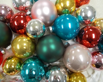 ヴィンテージ マーキュリーガラス クリスマスオーナメント：ターコイズ
