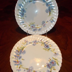 Vintage Adderley England Cornflower Dessert Plates Set of 2