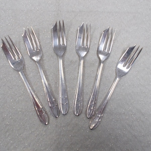 Vintage Silber Besteck-Set: 6 kleine Cocktail-Gabeln