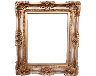 16x20 Handmade Distressed Baroque Frame: Rose Gold Ornate Wedding Decor