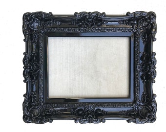 12x16 Black frame, wall mirror frame, canvas, artwork, painting, picture frame baroque ornate style, fancy frame, photo frame, fancy frame